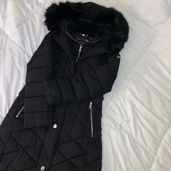Calvin Klein Faux Fur Puffer Coat - Picture 6 of 6